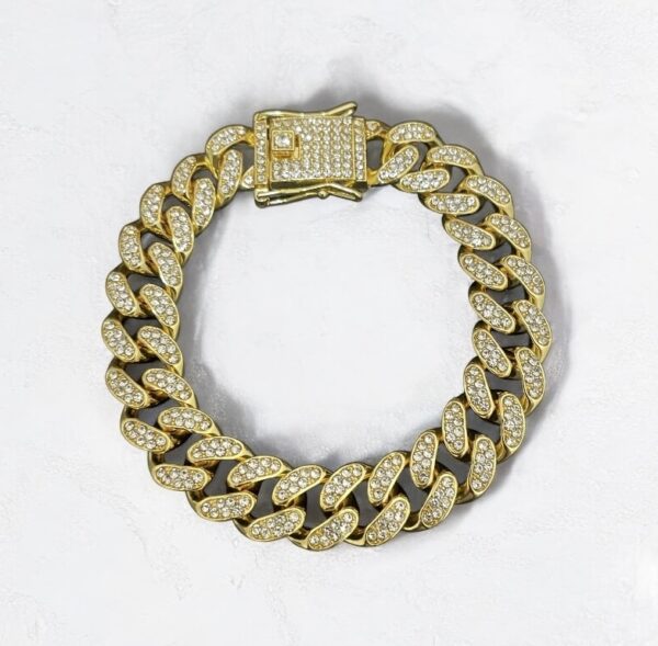 ICED CUBAN BRACELET (GOLD) - Image 3