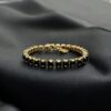 SQUARE TENNIS BRACELET (GOLD & BLACK)